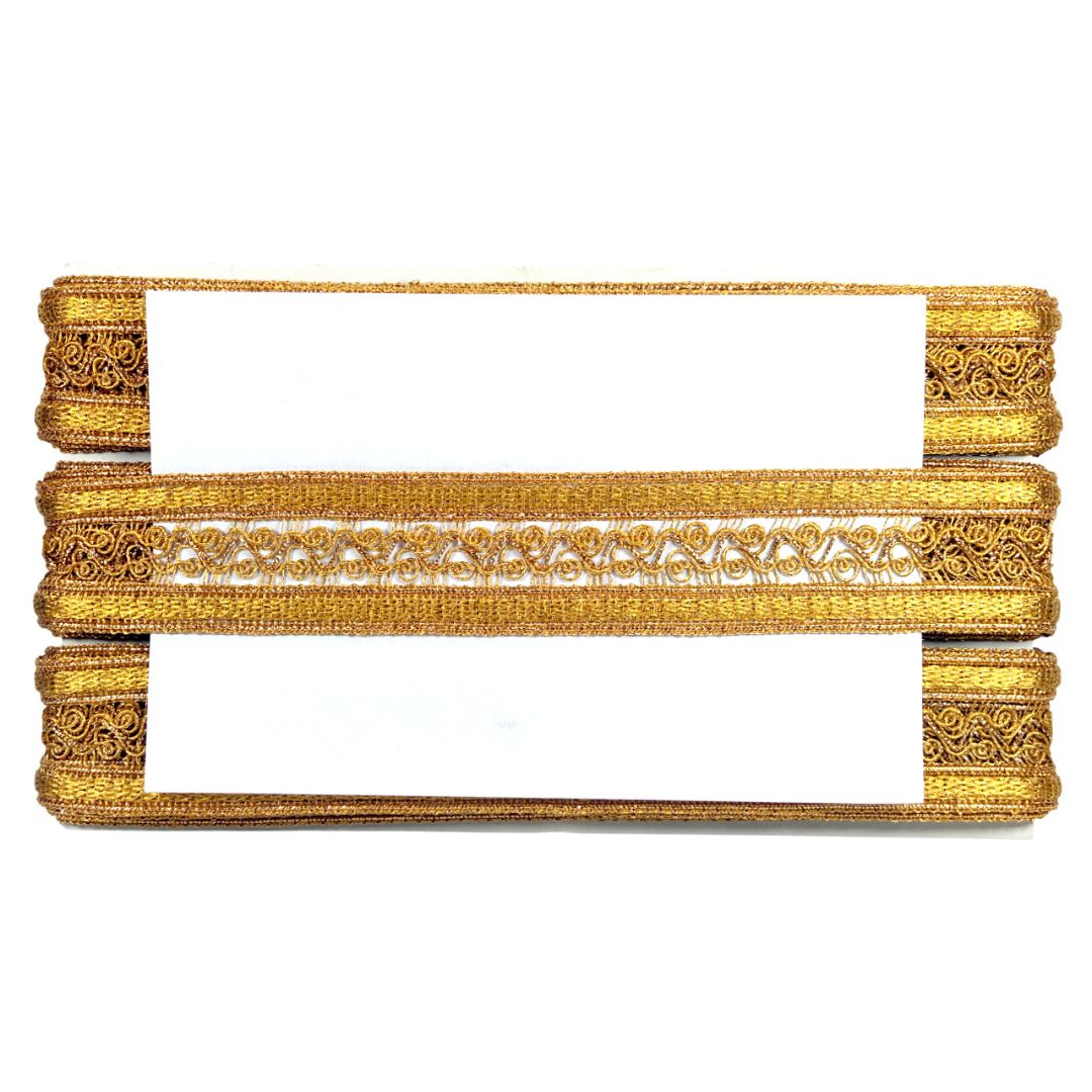 Gold bangles with intricate designs on a white background