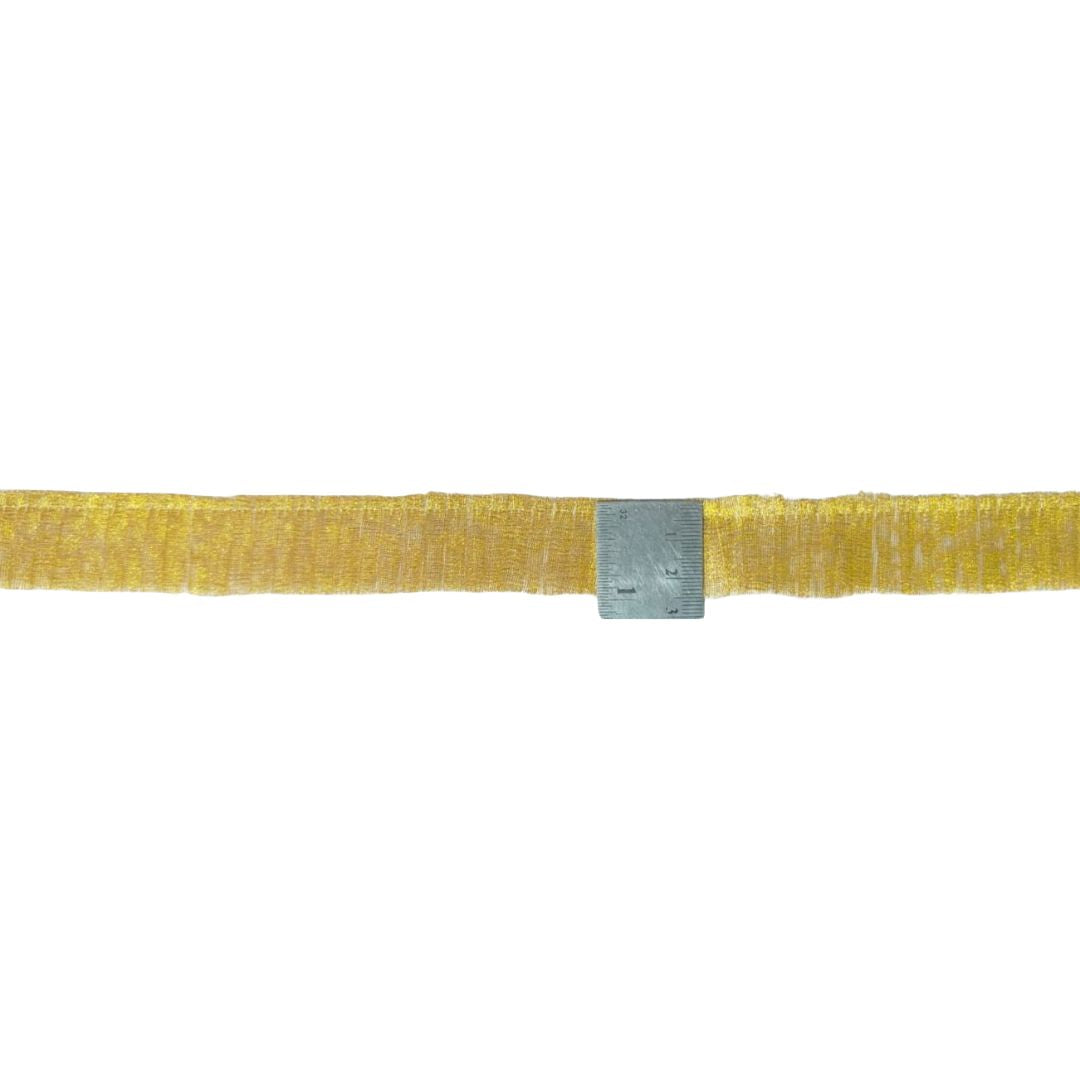 Yellow belt with a silver buckle on a white background