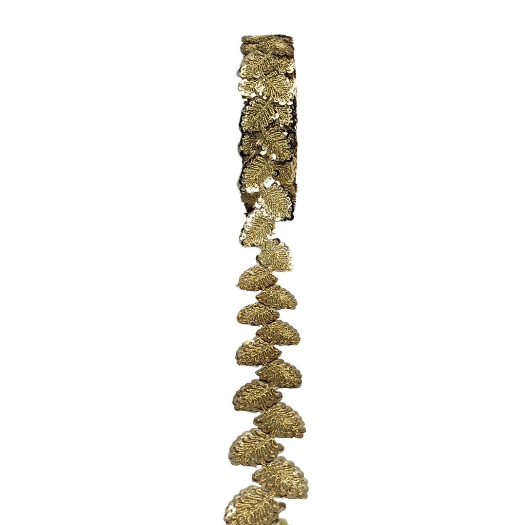 Gold decorative garland on a white background