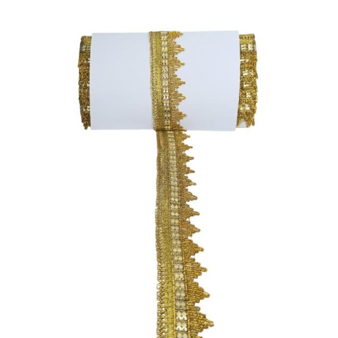 Gold decorative trim on a white background