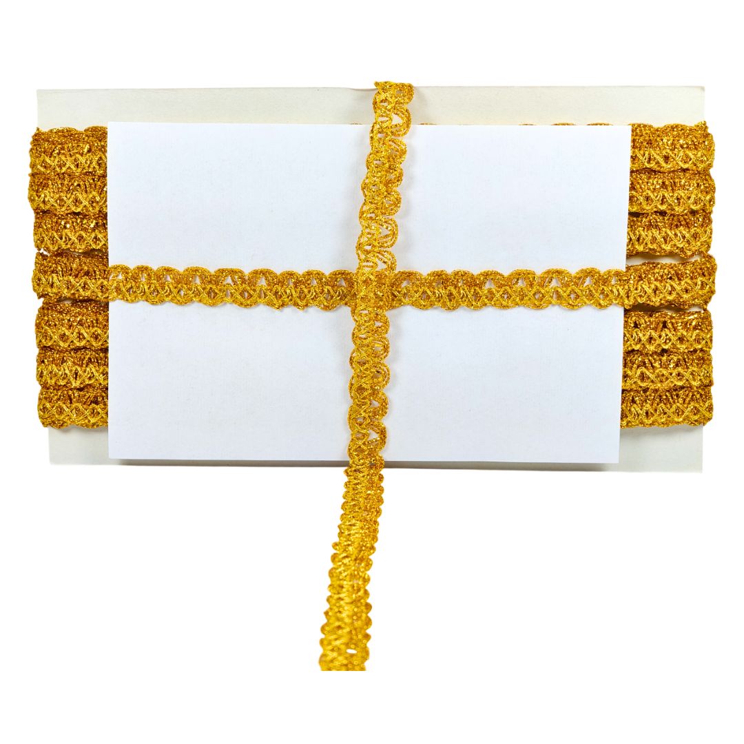 White soap bar with a yellow crocheted border on a white background