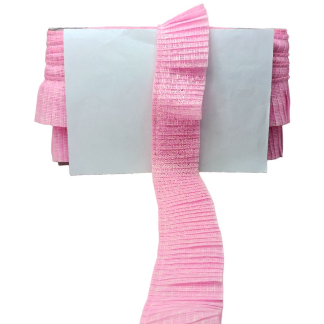 Pink ribbons on a white background