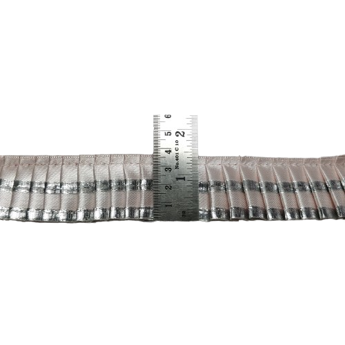 Kurlz 2 Line Satin Silk with Fancy Gota Patti Exclusive Frill For Ladoo Gopal Poshak, Jhulas, Singhasan, DIY Bags, Belts, Art & Craft | Size: 9 Yards