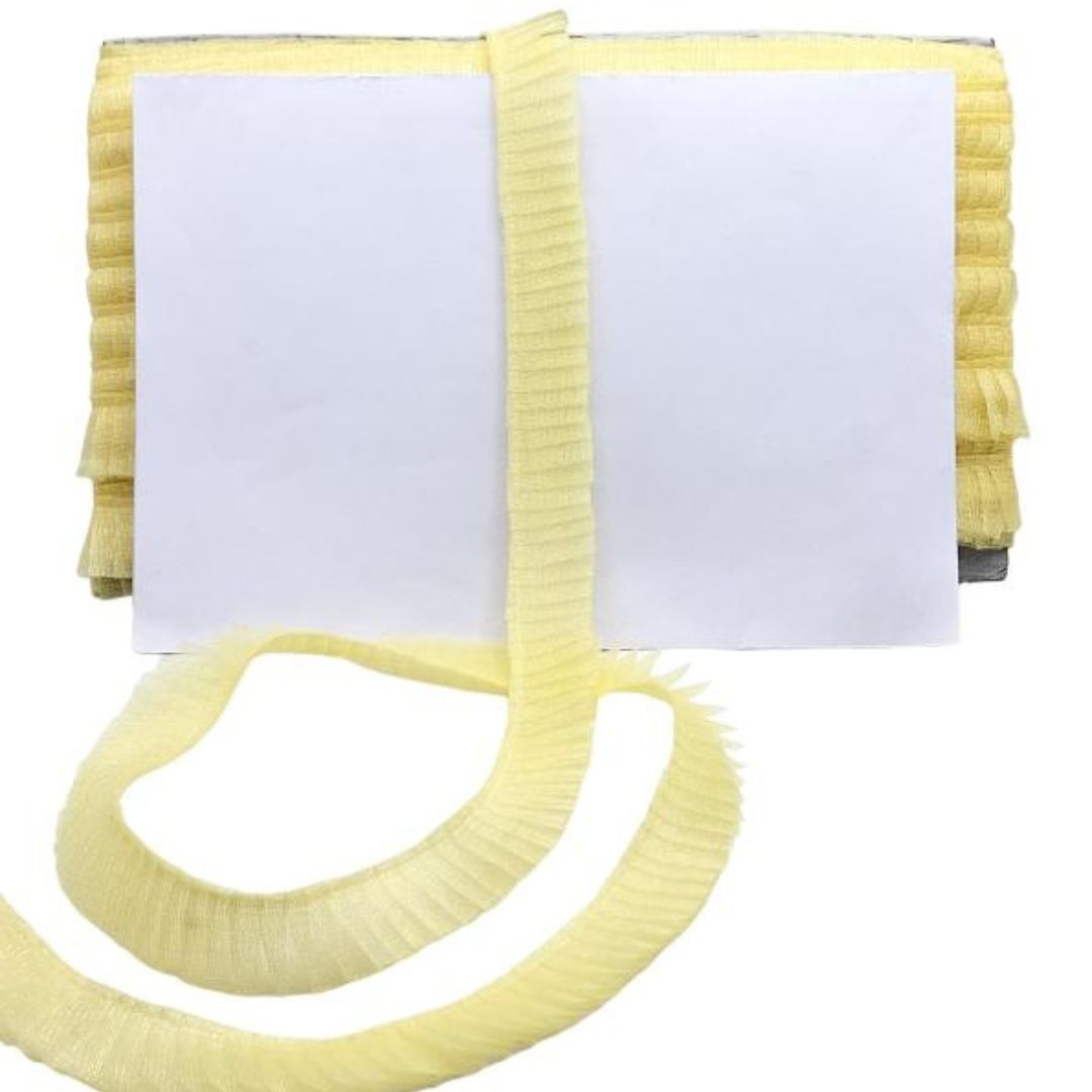 Yellow dog muzzle with a white card on a white background