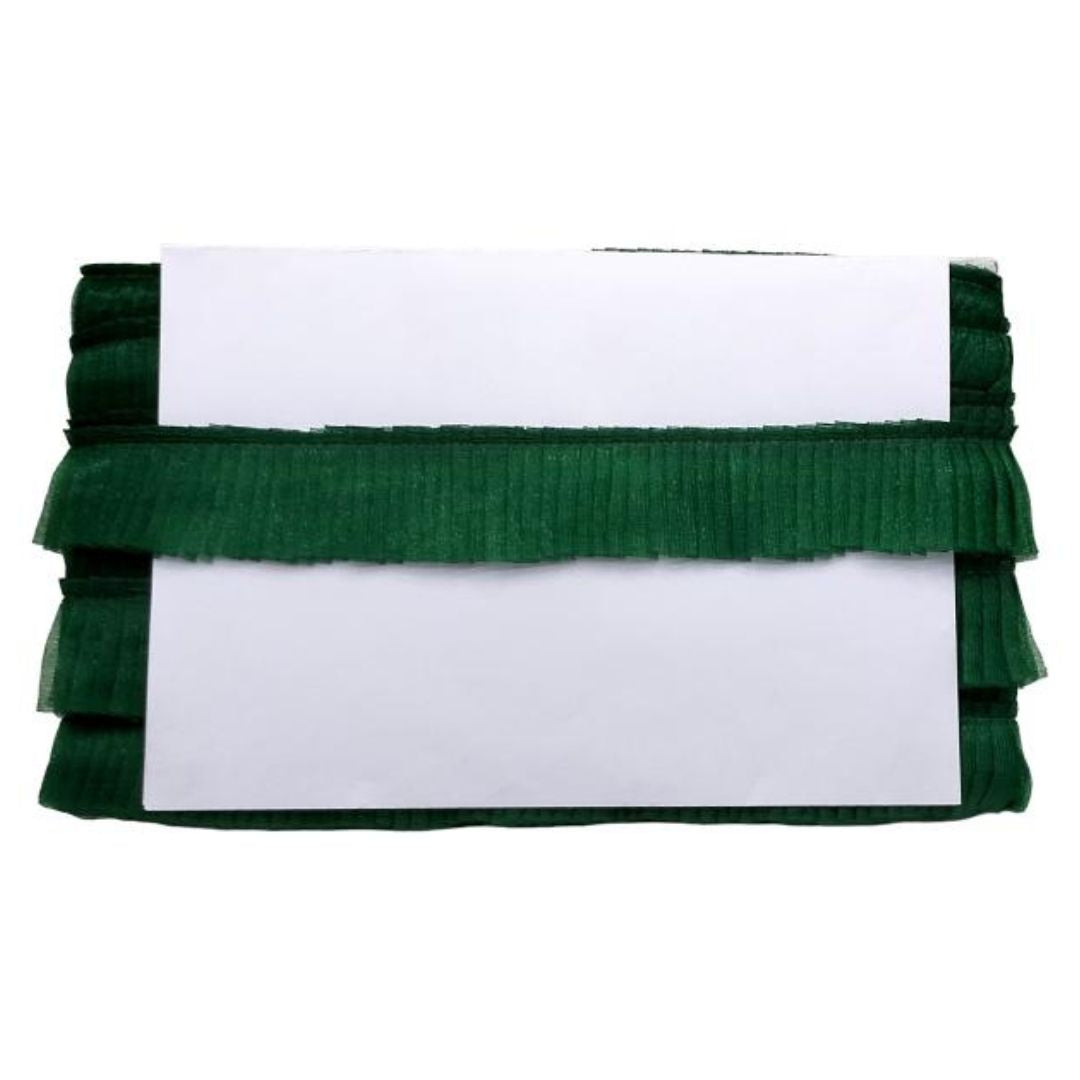 Green ribbons on a white background