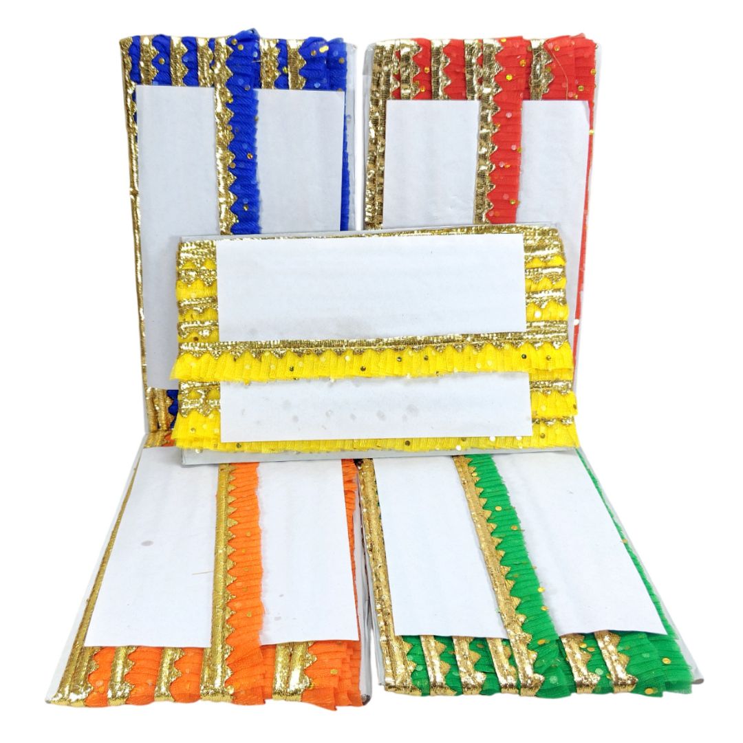 Set of white cards with colorful borders on a white background