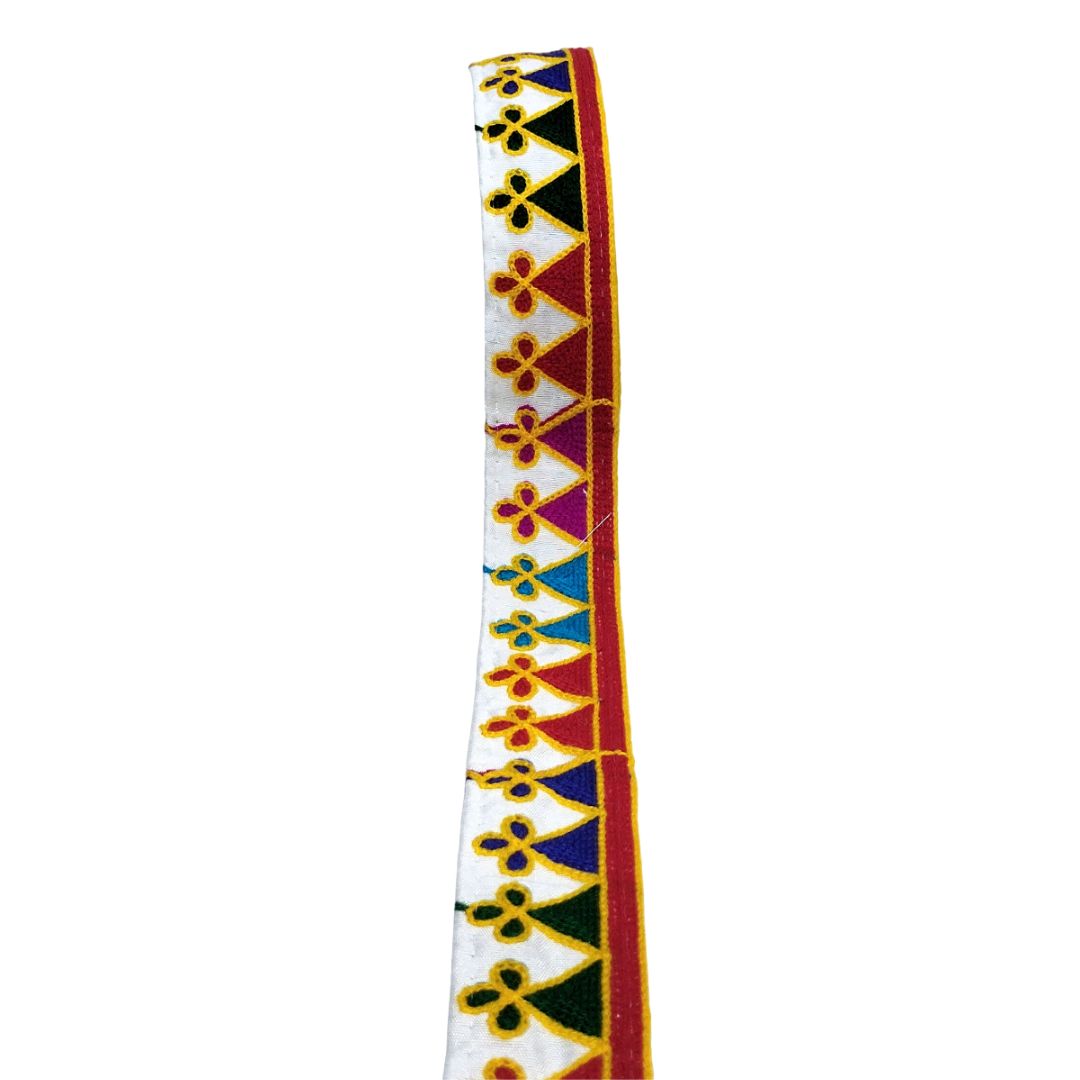 Decorative band with geometric pattern on a white background