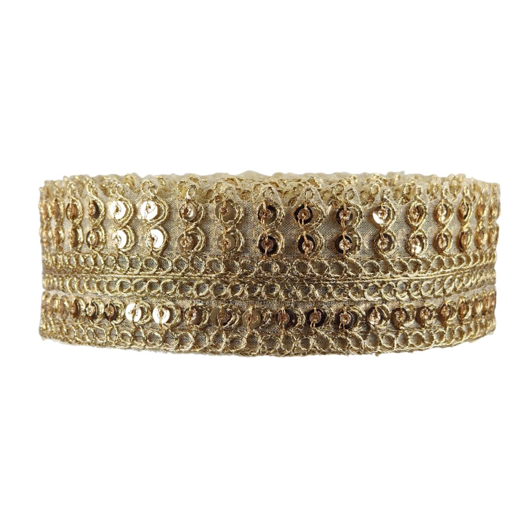 Gold decorative headband on a white background