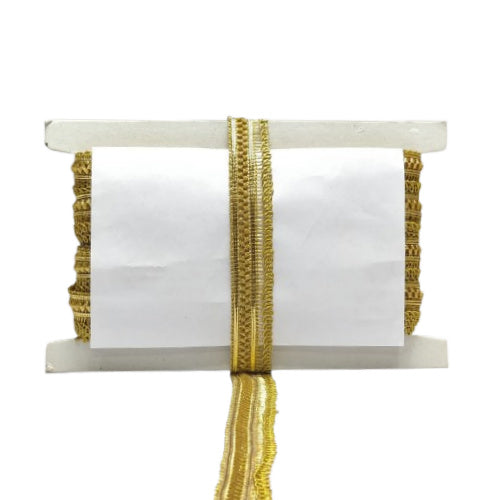 Kurlz 3/4 inch Metallic Colors Glitter Samosa Crochet Lace for DIY Crafts, Handwork, Footwear, Gift Box Wrapping, Festival Decoration | Size: 9 yards