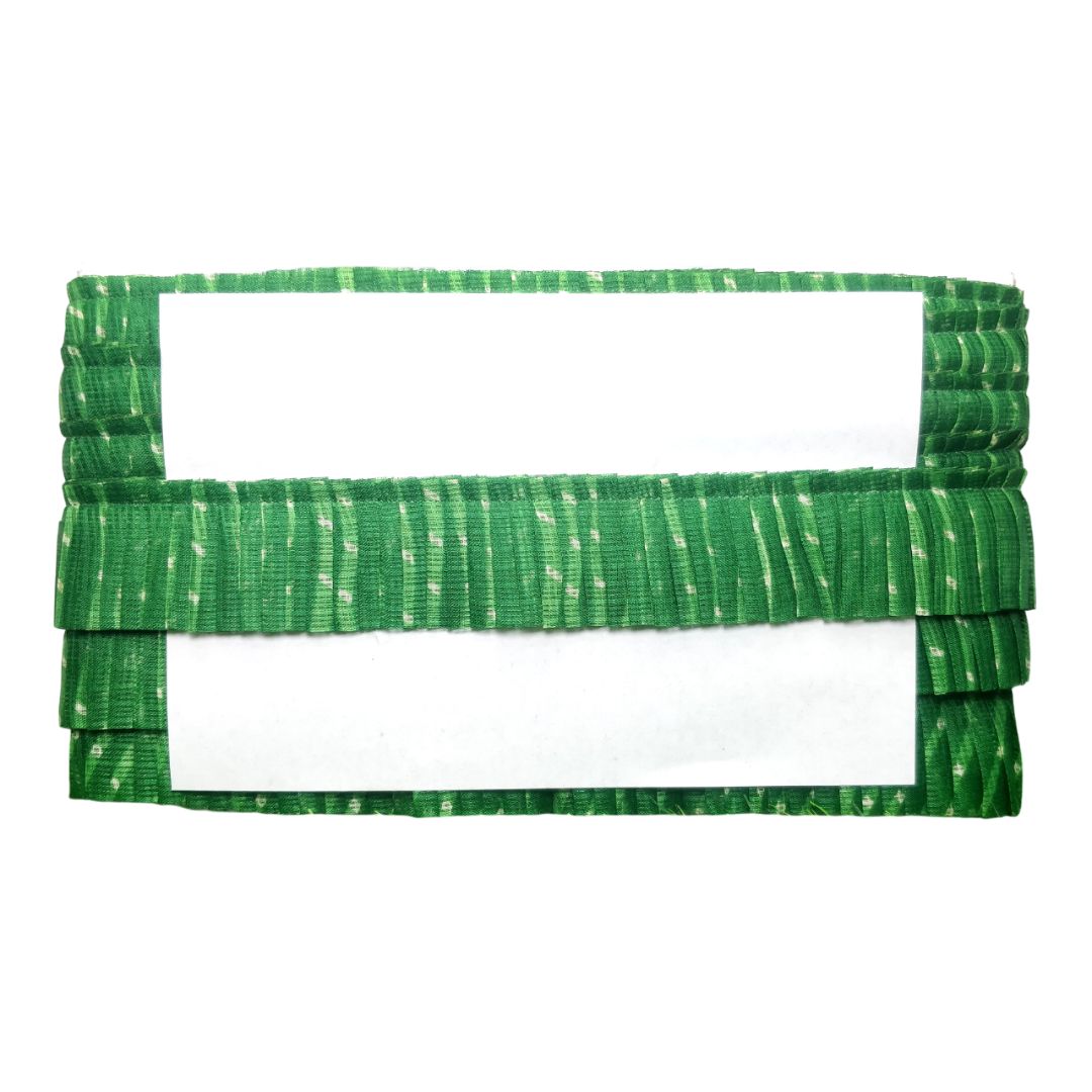 Green woven belt on a white background