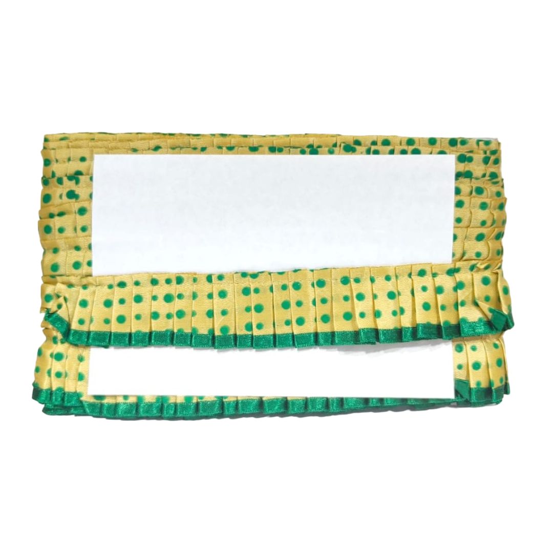 Kurlz Exclusive Polka Printed & Satin Ribbon with Chiku Color Satin Silk Frill For Laddo Gopal Poshak, Crafts, Sarees, Lehenga, Suits | Size: 9 Yards