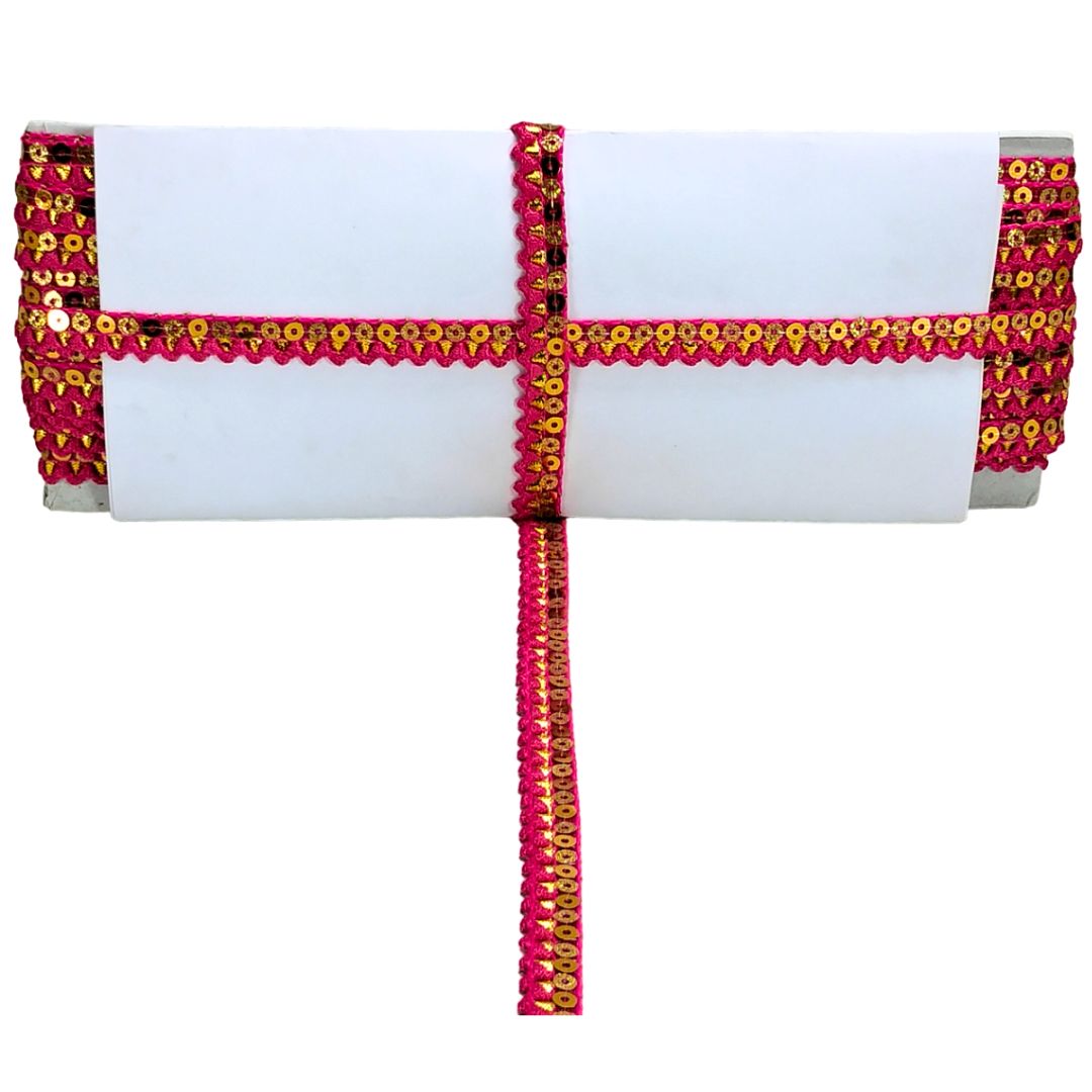 White clutch with pink and yellow floral patterns on a white background