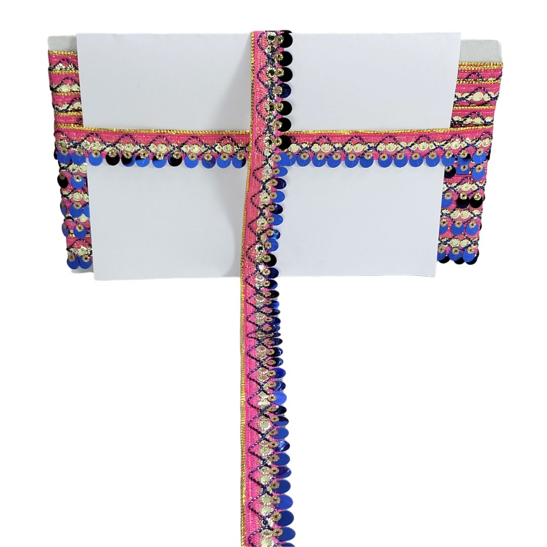 Decorative border with colorful patterns on a white background
