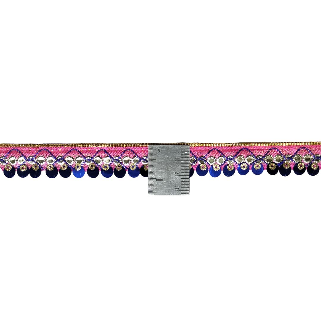 Decorative border strip with colorful design on a white background