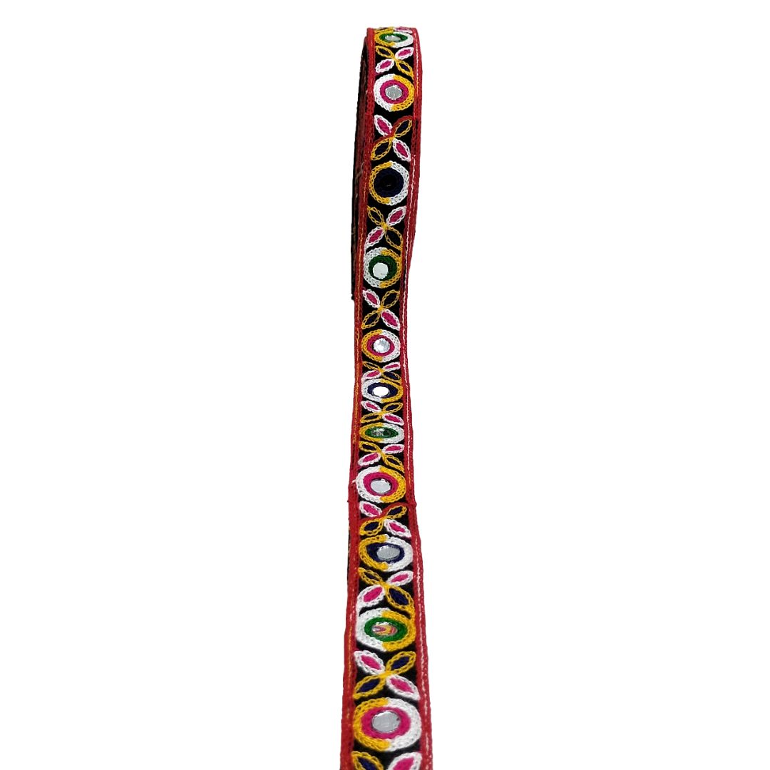 Decorative band with colorful patterns on a white background