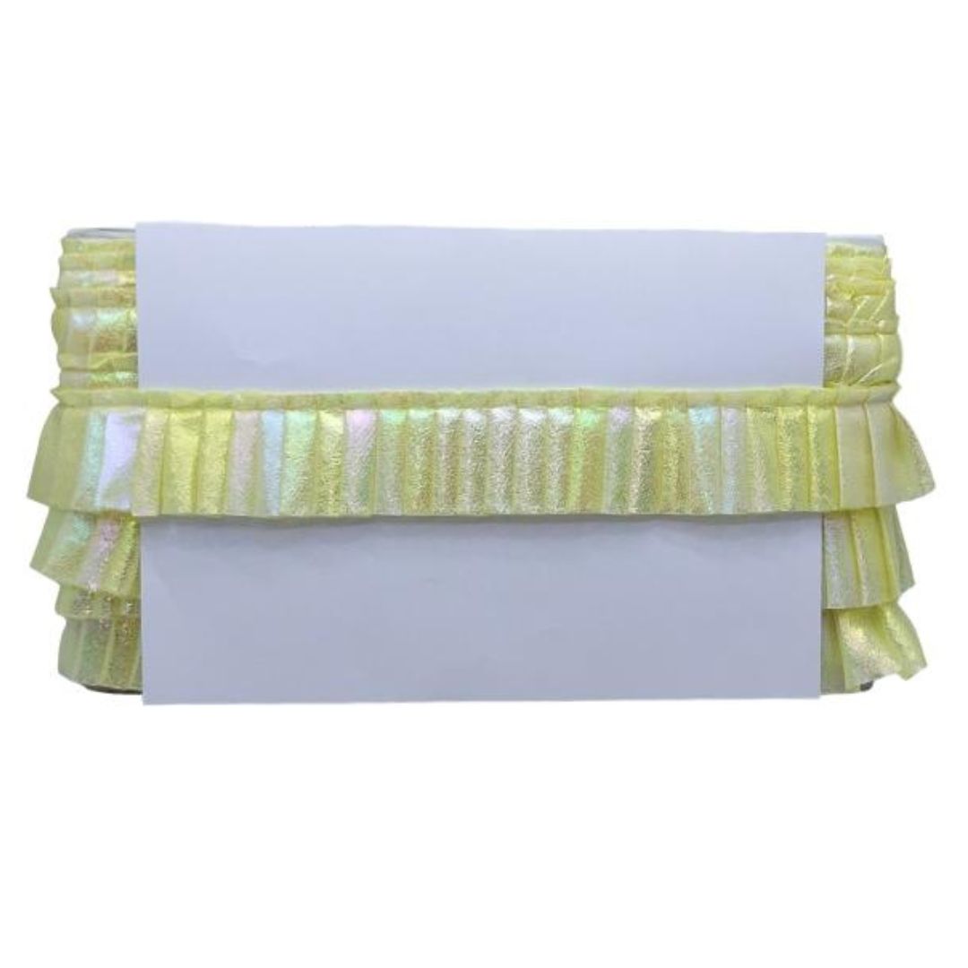 Kurlz Imported Monalisa Silk Frill Lace For Baby Frocks, Fashion Accessories, Garments, Ornamentation, Table-runner, Pillow, Bed sheet | Size: 9 Yards