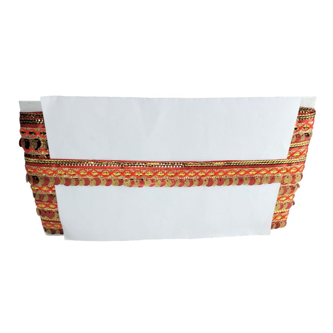 Decorative envelope with a colorful pattern on a white background