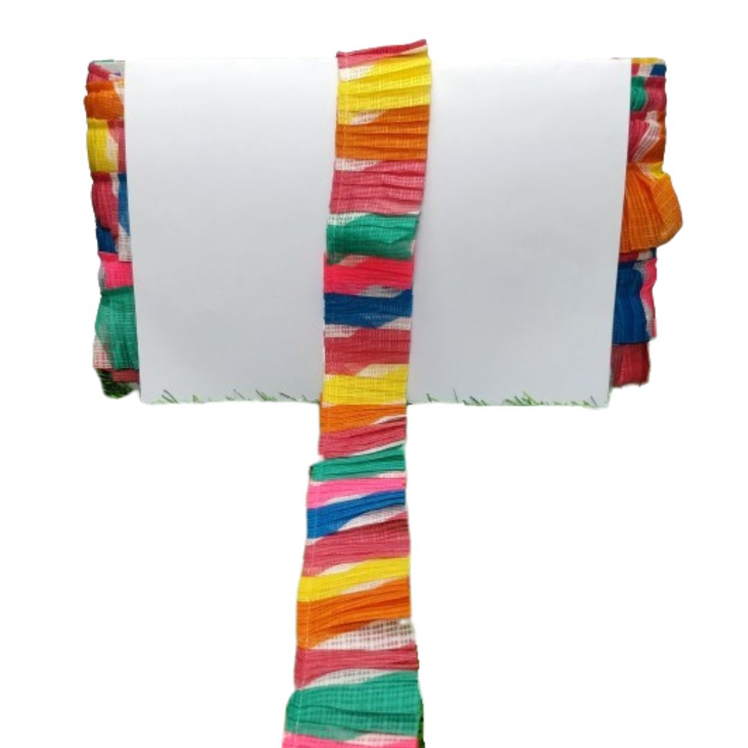 Colorful striped fabric on a white background