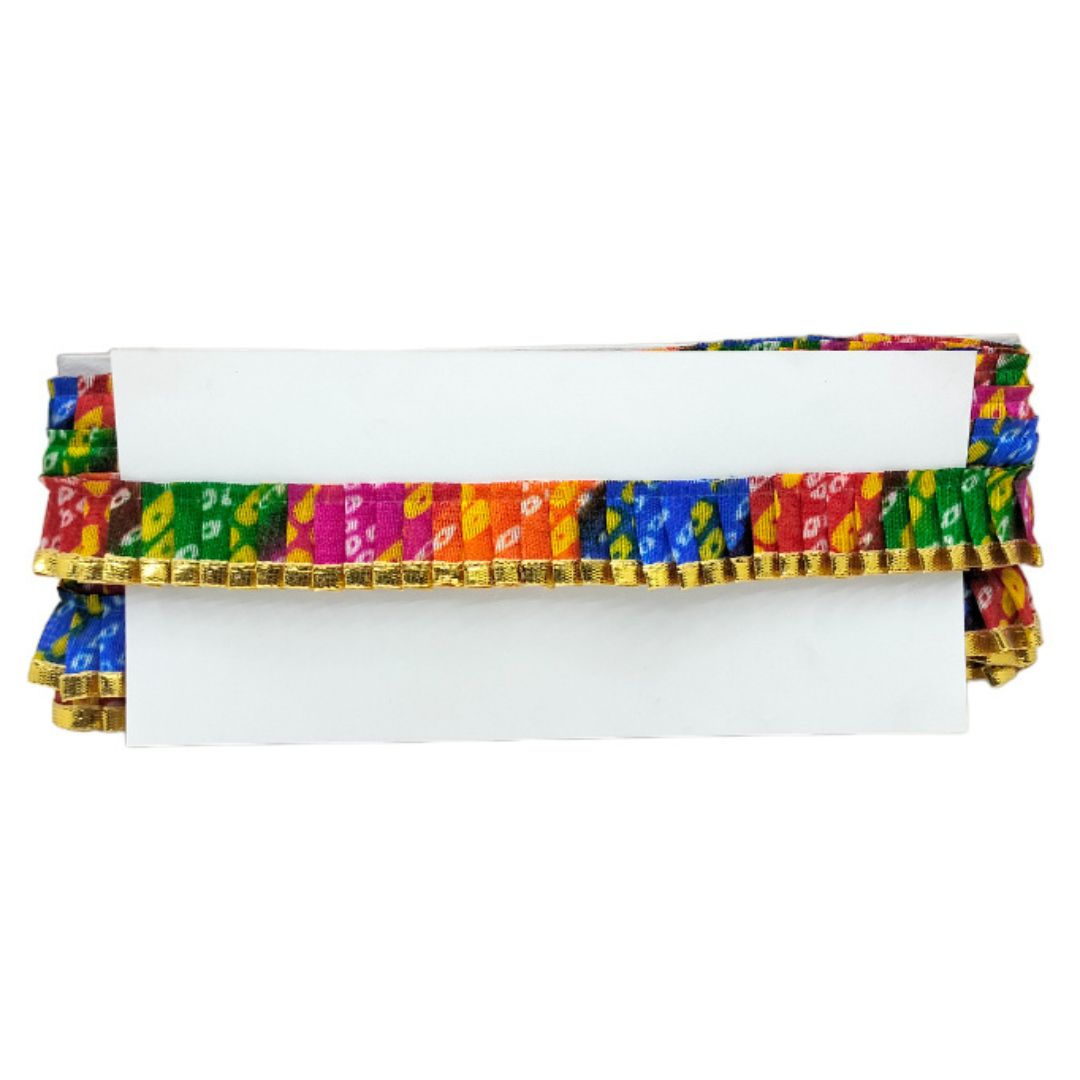 Colorful decorative valance on a white background
