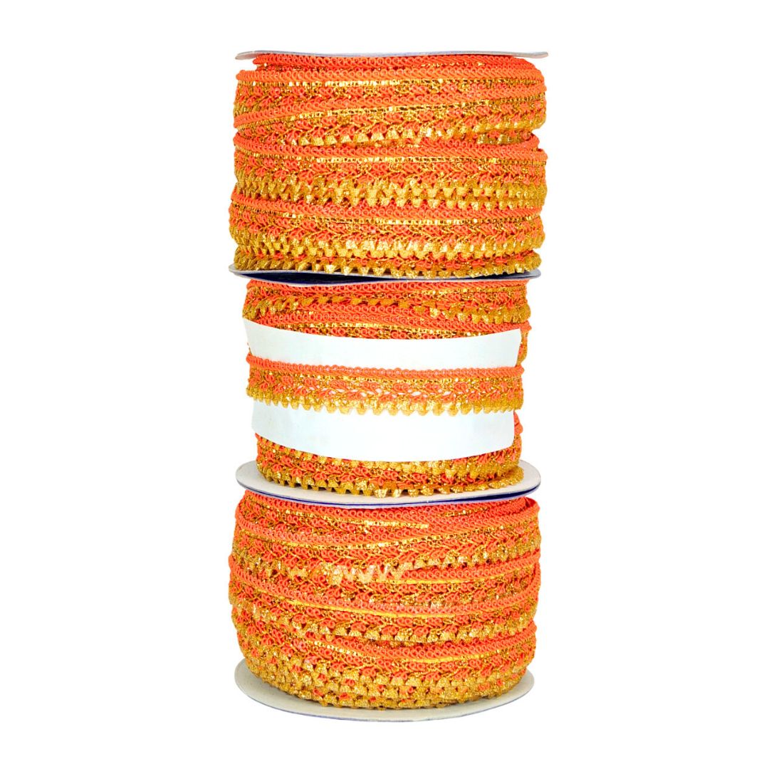 Stack of colorful bangles on a white background