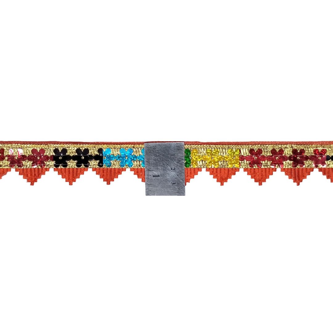 Decorative border with colorful patterns on a white background