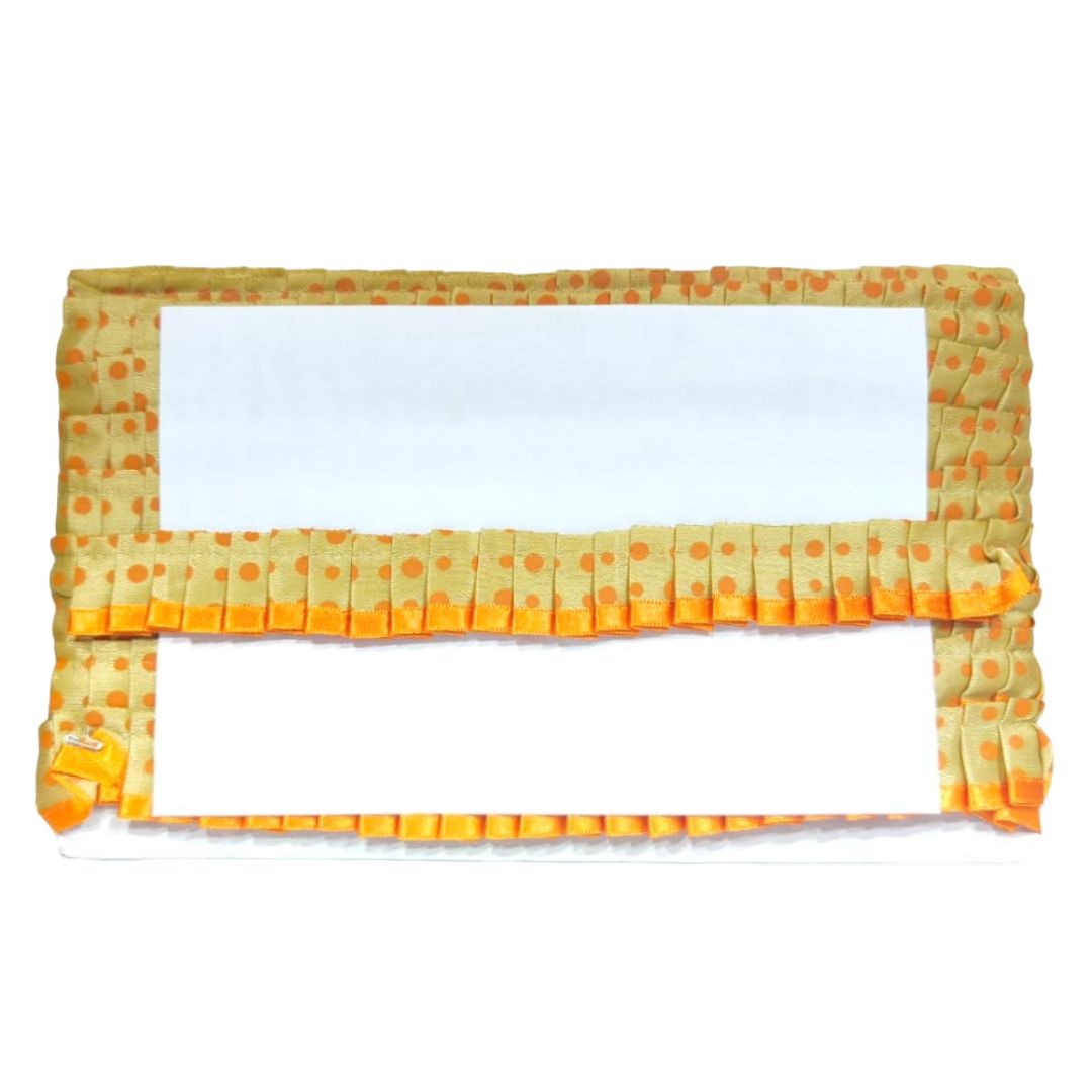 Kurlz Exclusive Polka Printed & Satin Ribbon with Chiku Color Satin Silk Frill For Laddo Gopal Poshak, Crafts, Sarees, Lehenga, Suits | Size: 9 Yards