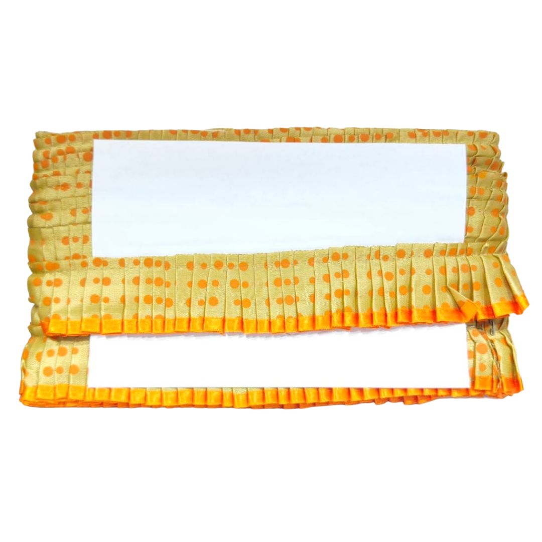 Kurlz Exclusive Polka Printed & Satin Ribbon with Chiku Color Satin Silk Frill For Laddo Gopal Poshak, Crafts, Sarees, Lehenga, Suits | Size: 9 Yards