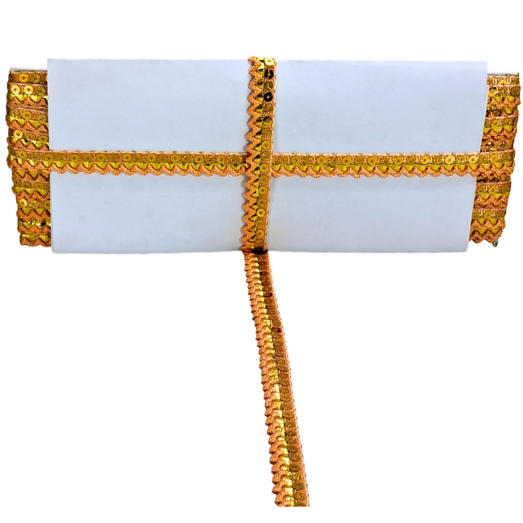 Decorative gold border on a white background