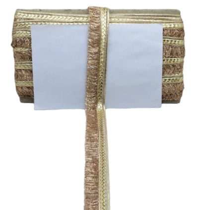 Roll of brown paper with a white label on a white background