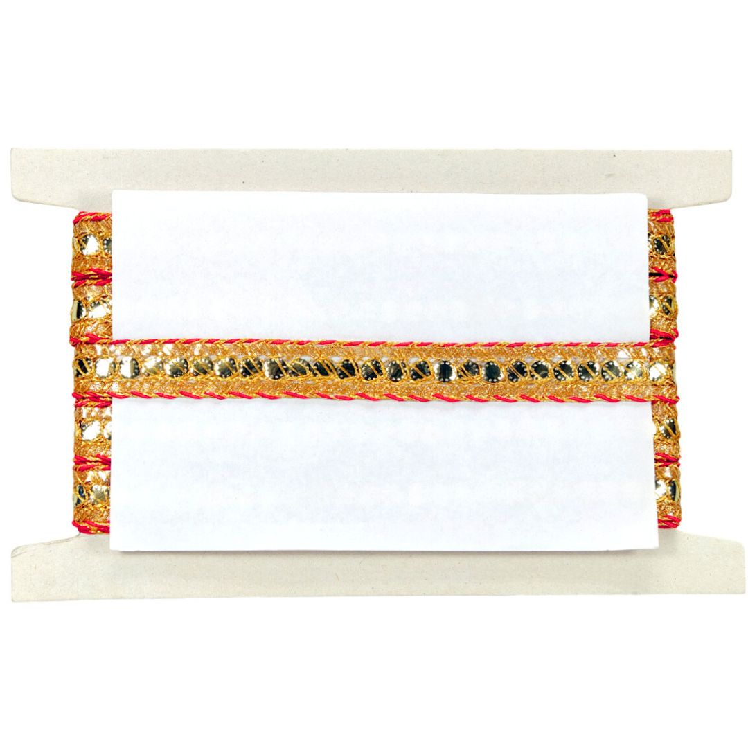 Decorative card holder with colorful beads on a white background