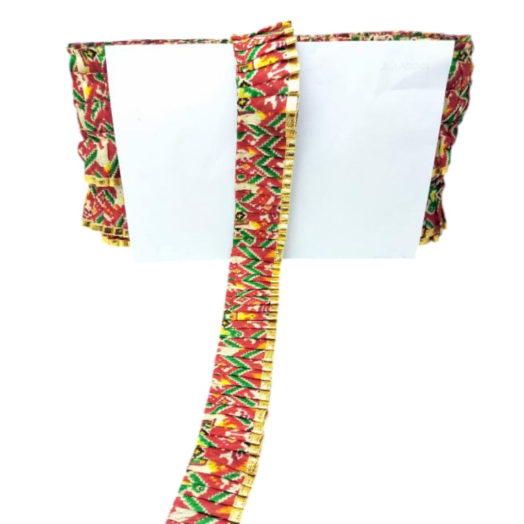 Colorful fabric with a pattern on a white background