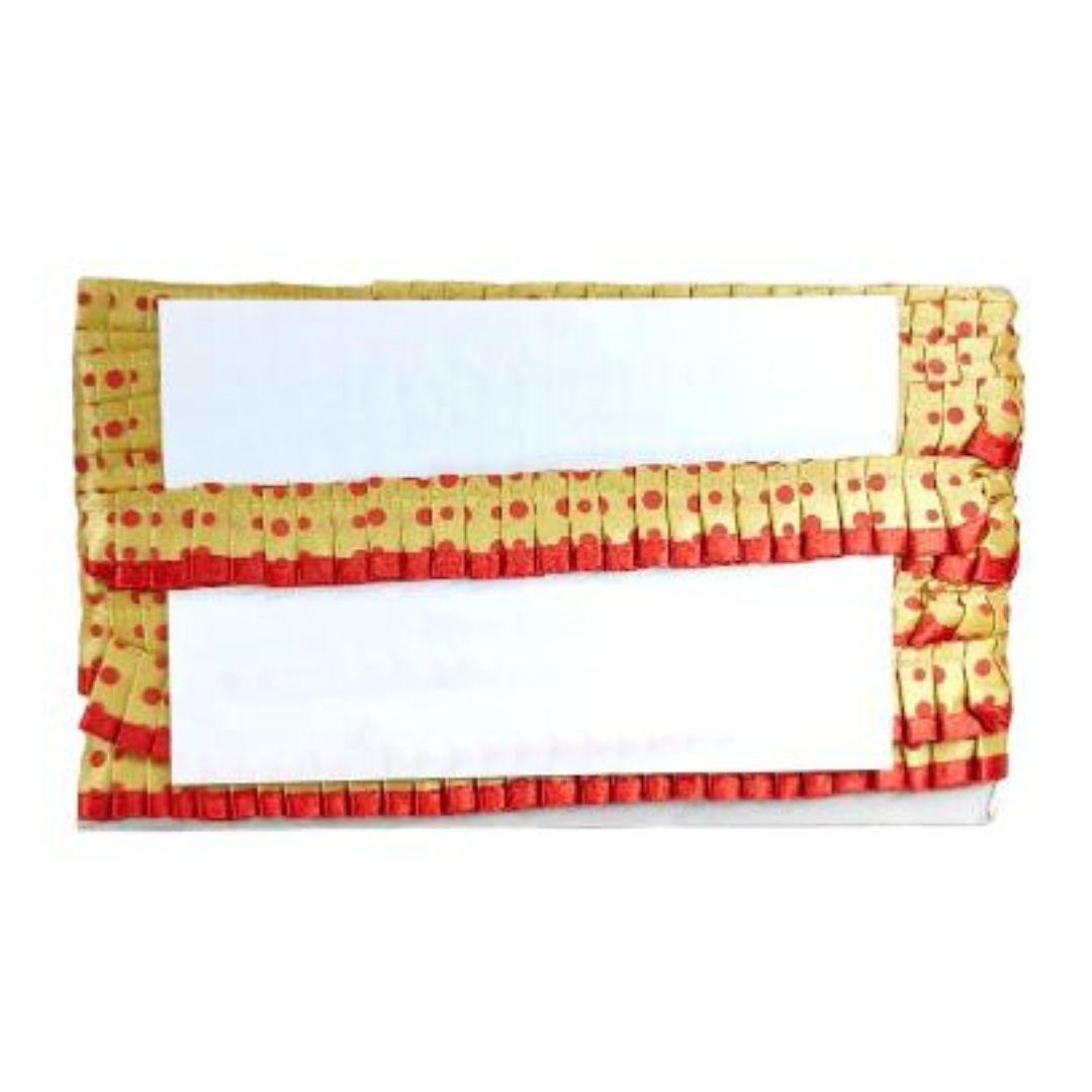 Kurlz Exclusive Polka Printed & Satin Ribbon with Chiku Color Satin Silk Frill For Laddo Gopal Poshak, Crafts, Sarees, Lehenga, Suits | Size: 9 Yards
