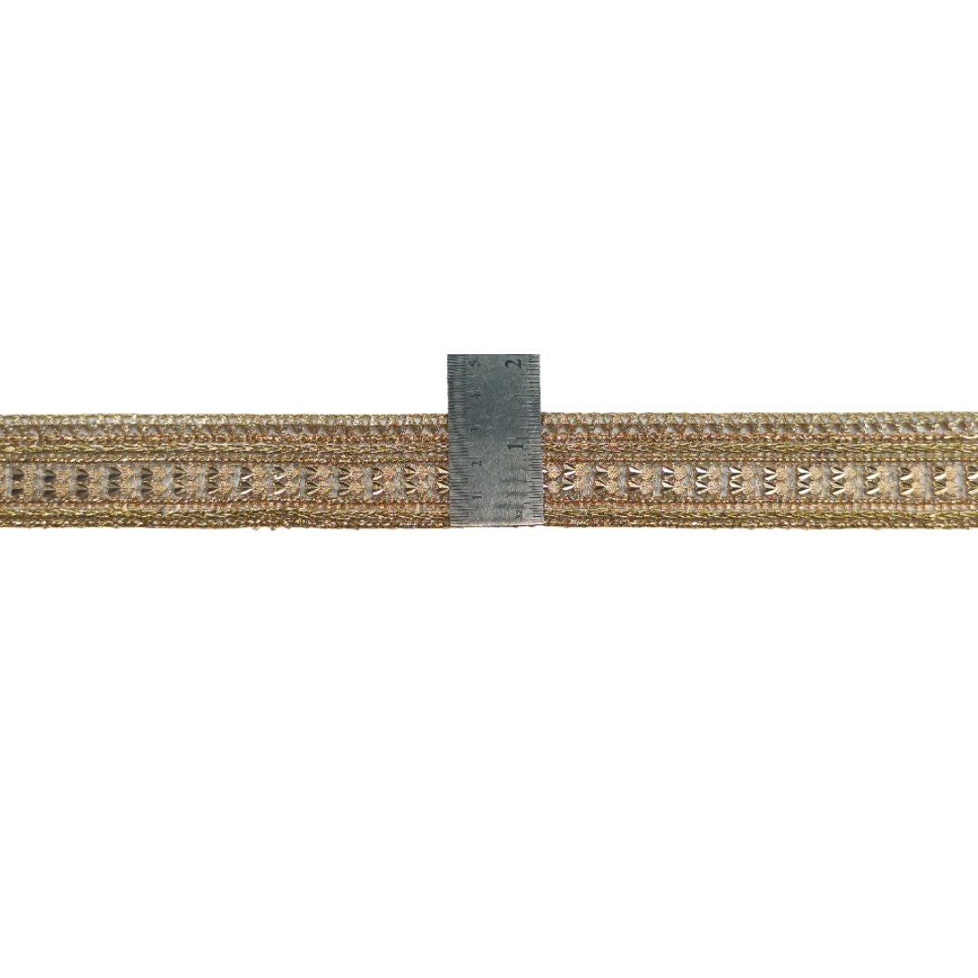 Narrow woven belt with a metal buckle on a white background