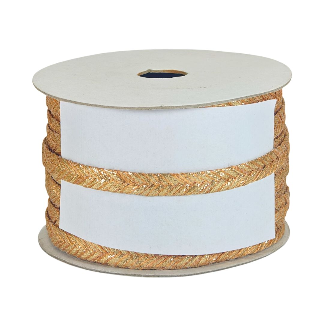 Spool of rope with a white label on a white background