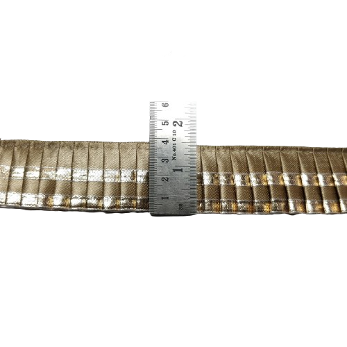 Kurlz 2 Line Satin Silk with Fancy Gota Patti Exclusive Frill For Ladoo Gopal Poshak, Jhulas, Singhasan, DIY Bags, Belts, Art & Craft | Size: 9 Yards