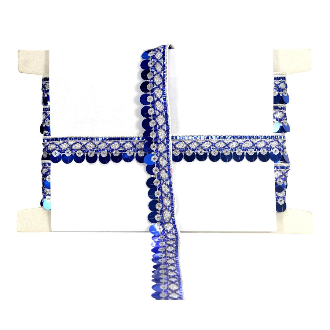 Blue and white decorative letter 'H' on a white background