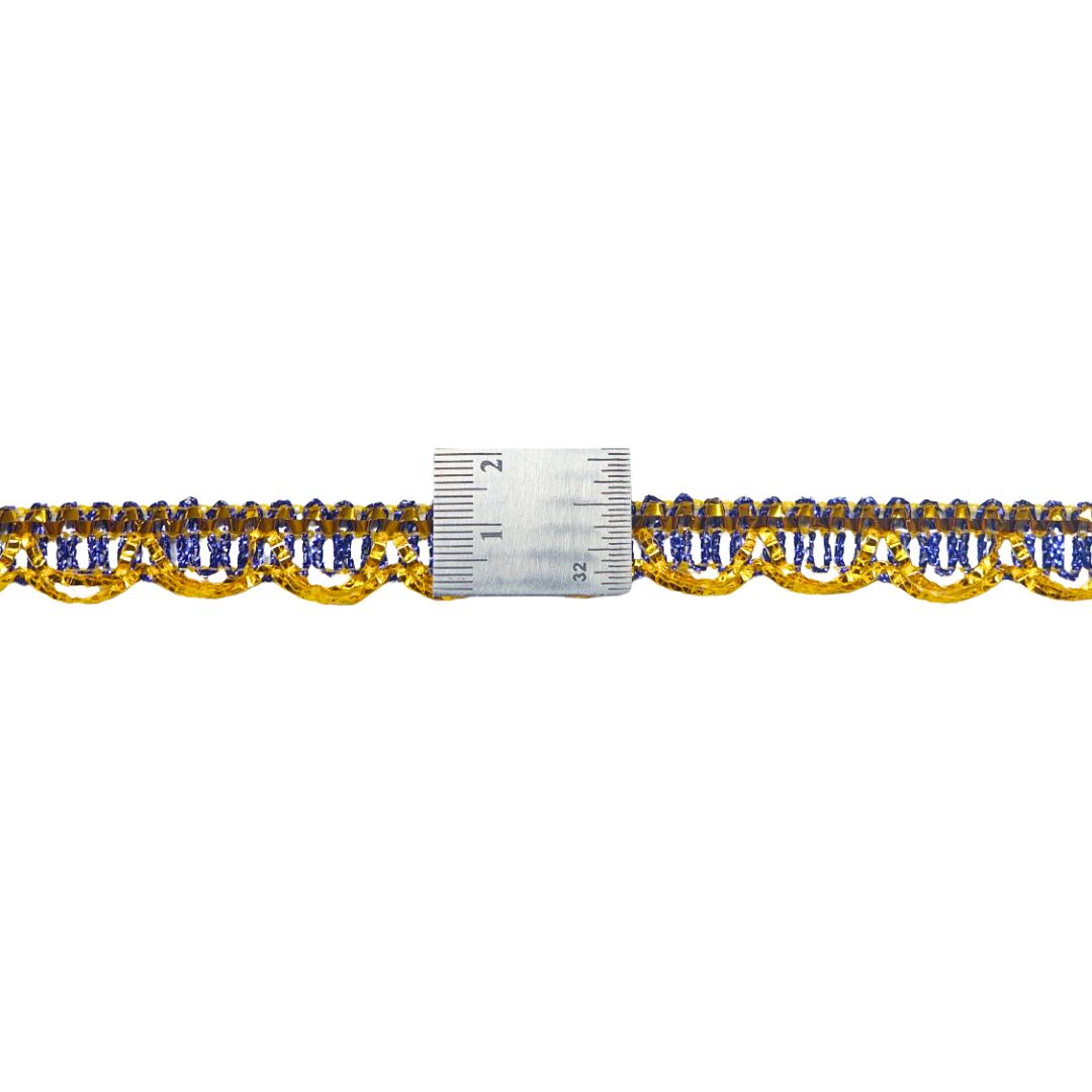 Bracelet with blue stones and gold chain on a white background