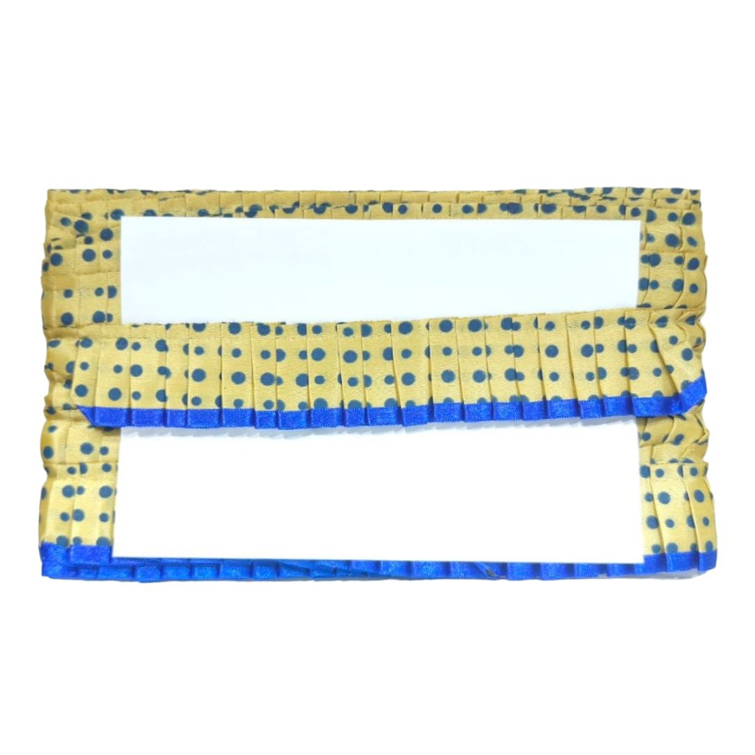 Kurlz Exclusive Polka Printed & Satin Ribbon with Chiku Color Satin Silk Frill For Laddo Gopal Poshak, Crafts, Sarees, Lehenga, Suits | Size: 9 Yards