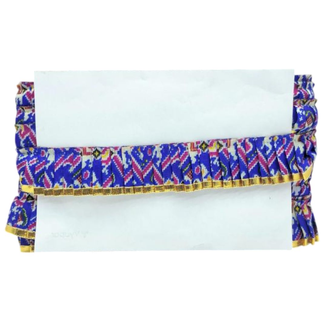 Colorful patterned fabric on a white background