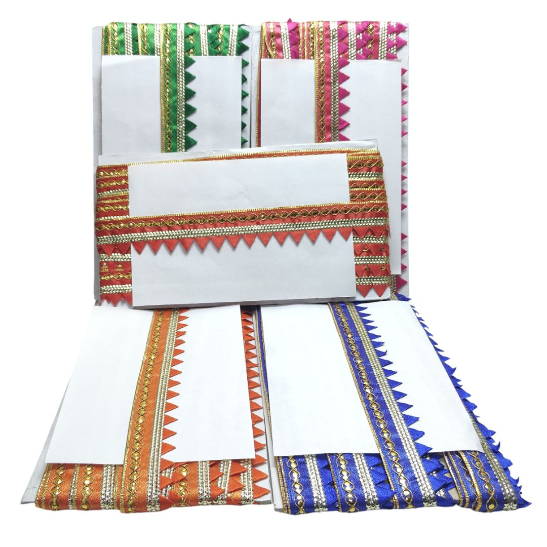 Set of white napkins with colorful geometric patterns on a white background