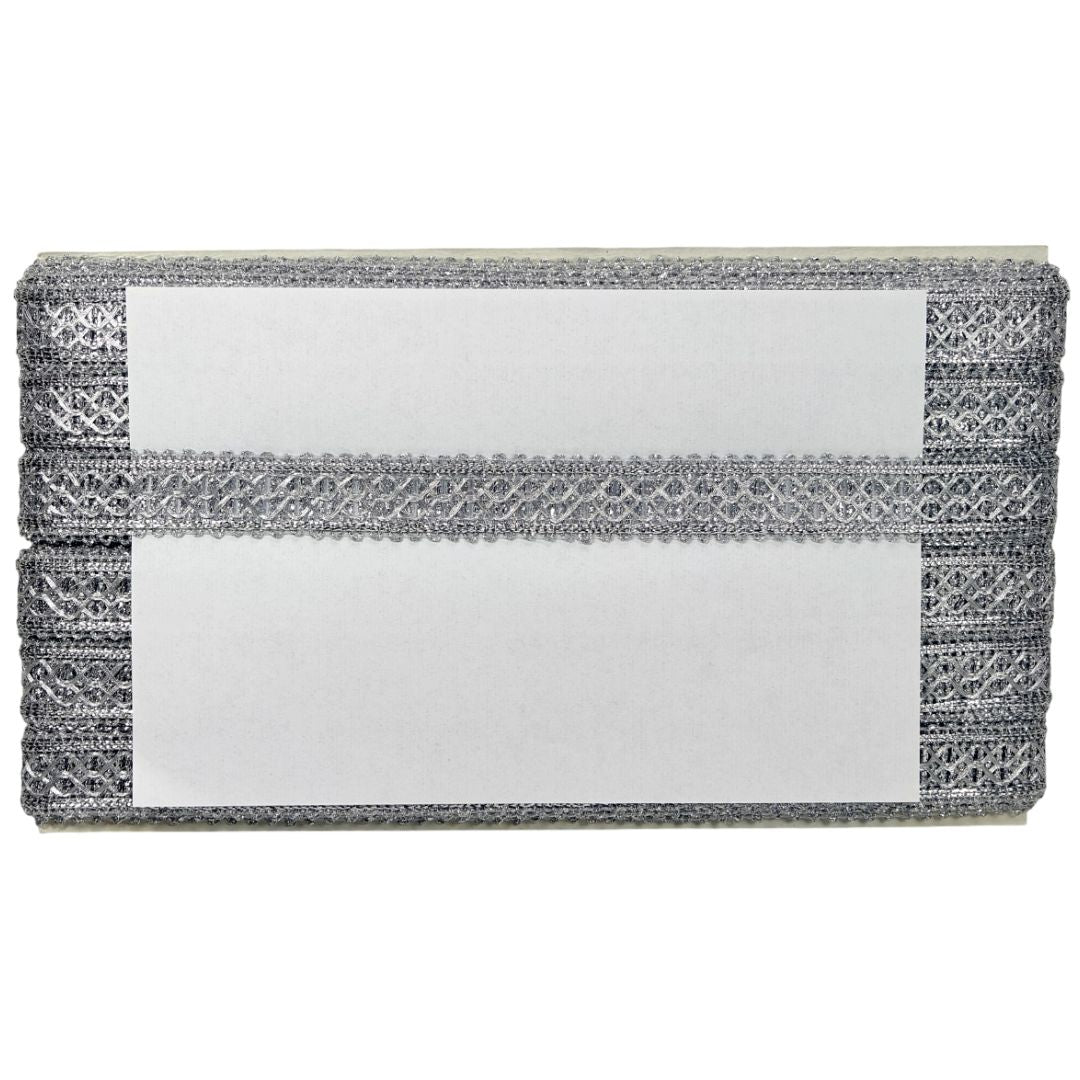Gray clutch with textured pattern on a white background