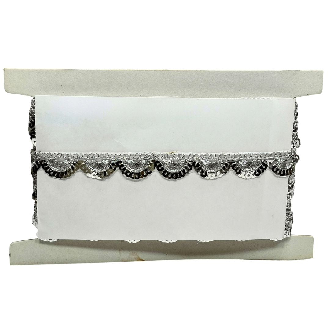 Decorative lace trim on a white background