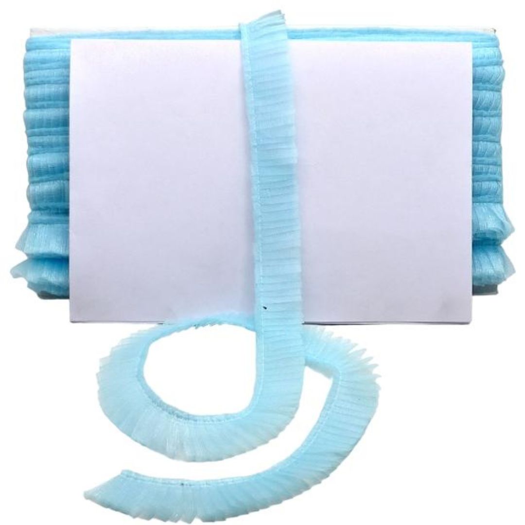 Set of blue plastic covers for toilet seat and cover on a white background