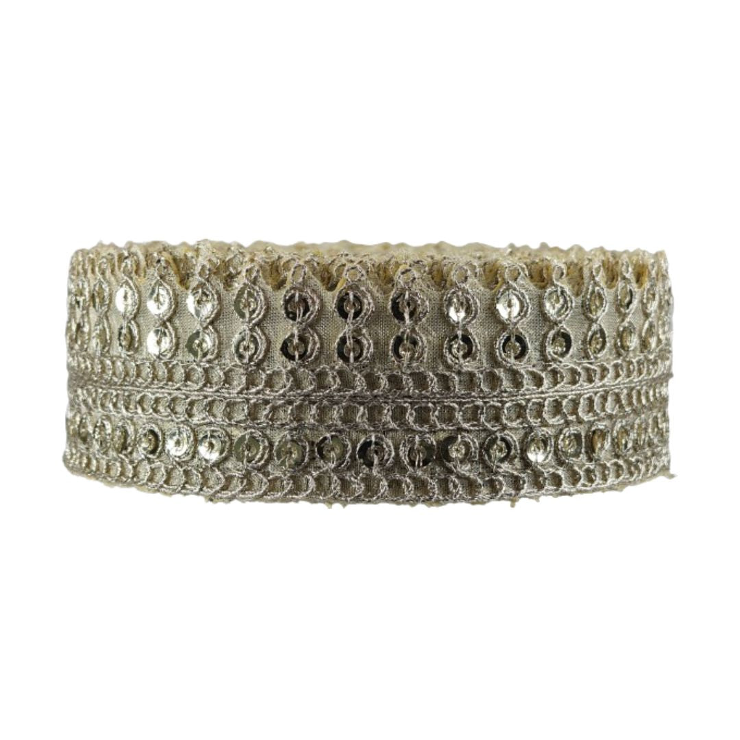 Decorative headband with rhinestones on a white background