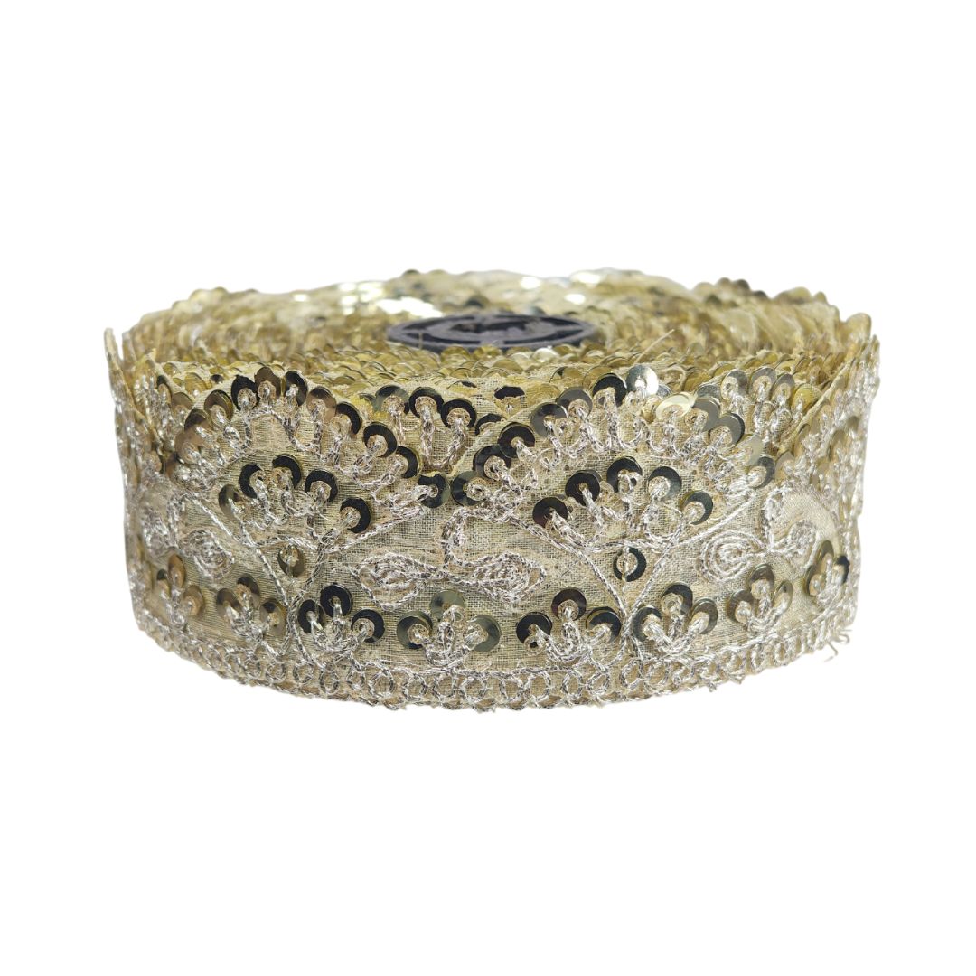 Decorative lace ribbon on a white background
