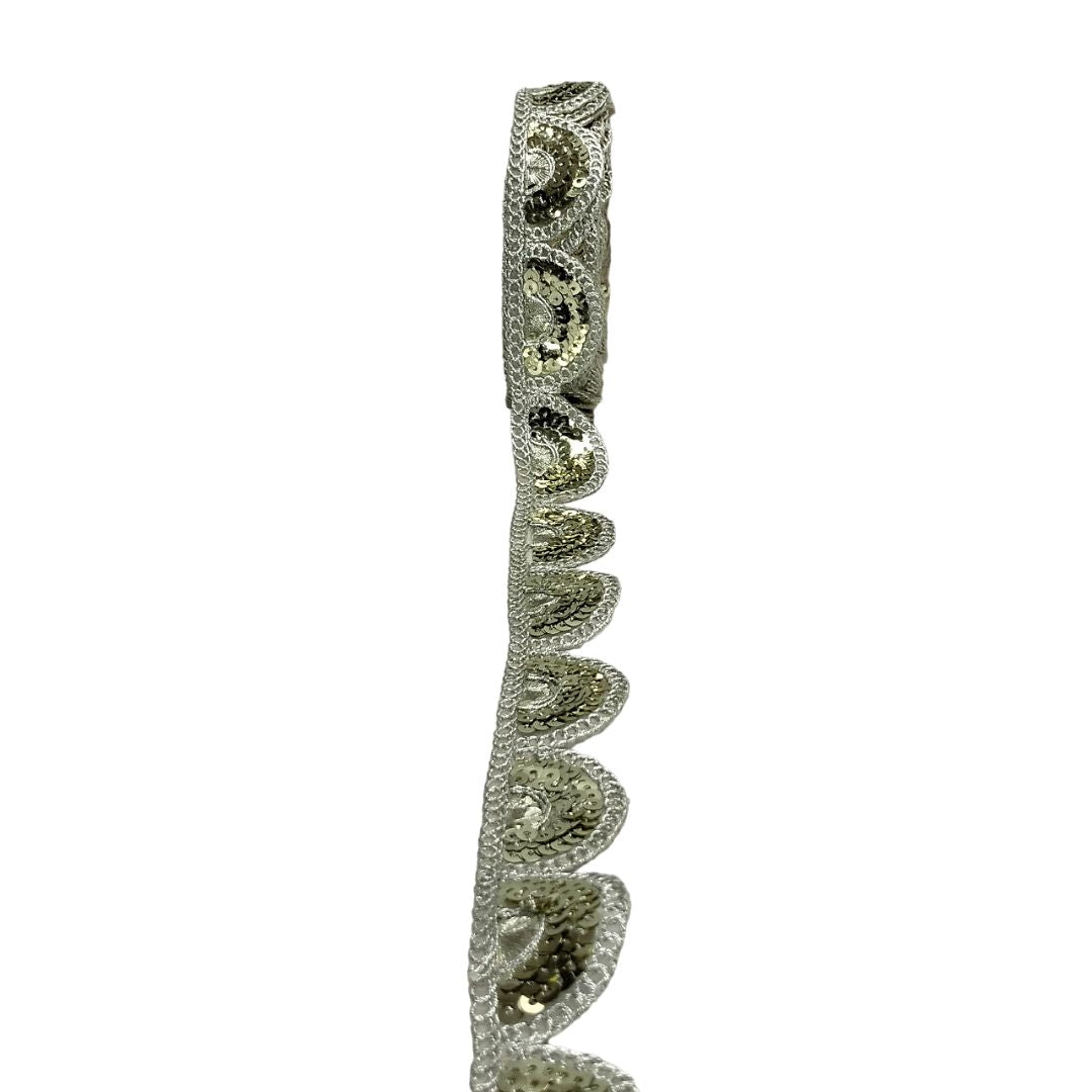 Water Gold Sequence Pankhi Lace
