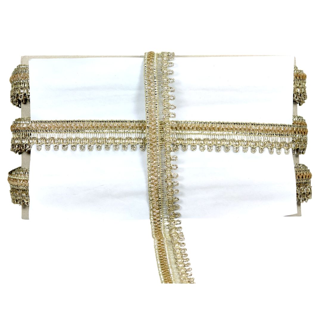 Decorative gold trim on a white background