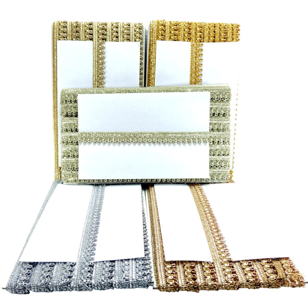 Set of four woven placemats with different patterns on a white background