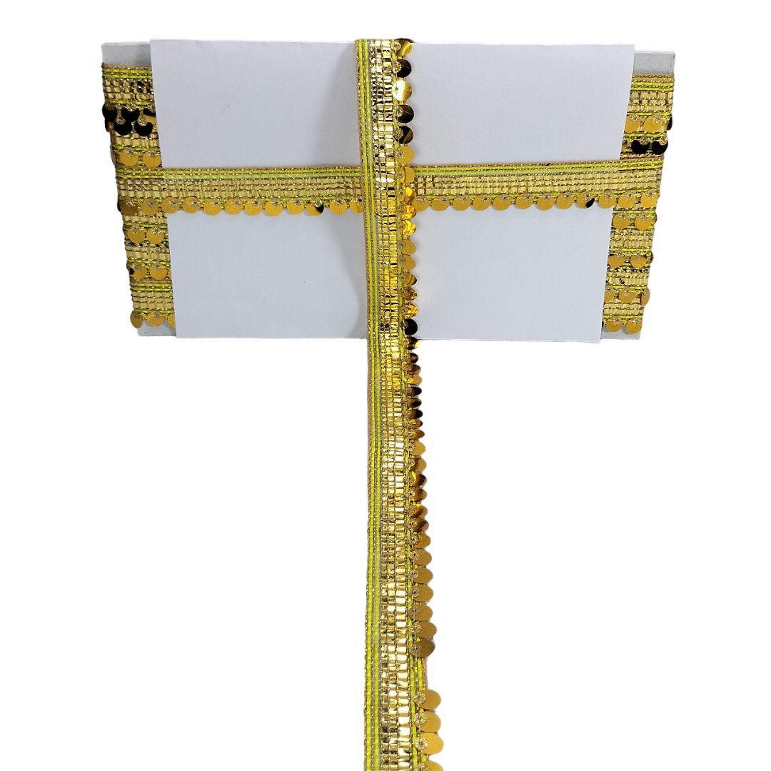 Decorative gold trim on a white background