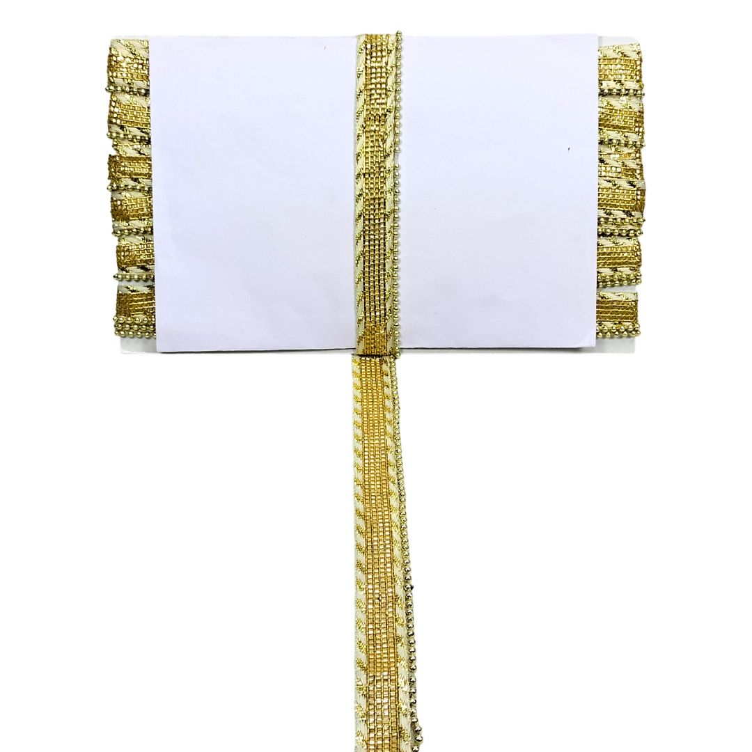 Decorative gold trim on a white background